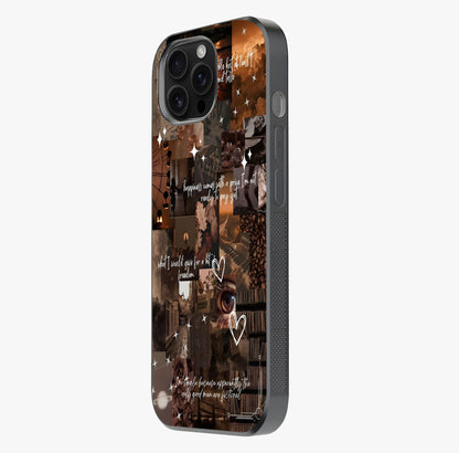 Bittersweet Aesthetic Chaos Glass Case photographed in natural light showing reflective finish and design depth.