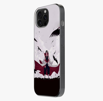 Crimson Crow Ascension Glass Case photographed in natural light showing reflective finish and design depth.