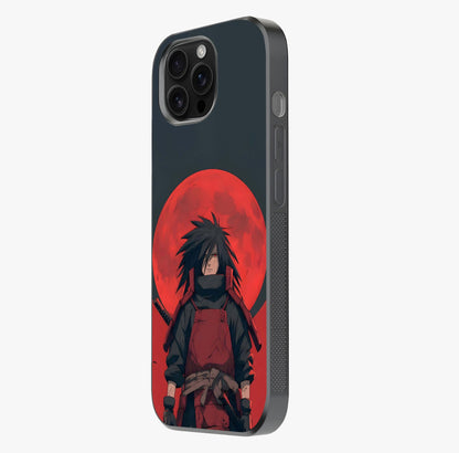 Crimson Moon Warlord Glass Case photographed in natural light showing reflective finish and design depth.
