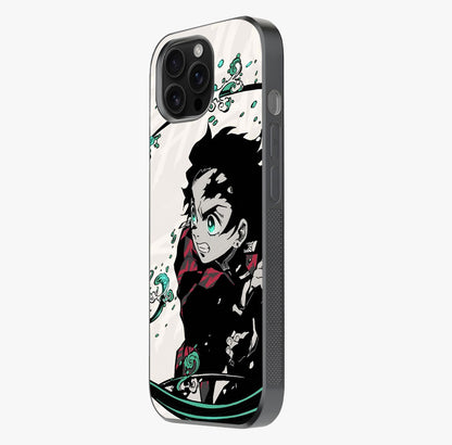 Demon Slayer Glass Case photographed in natural light showing reflective finish and design depth.