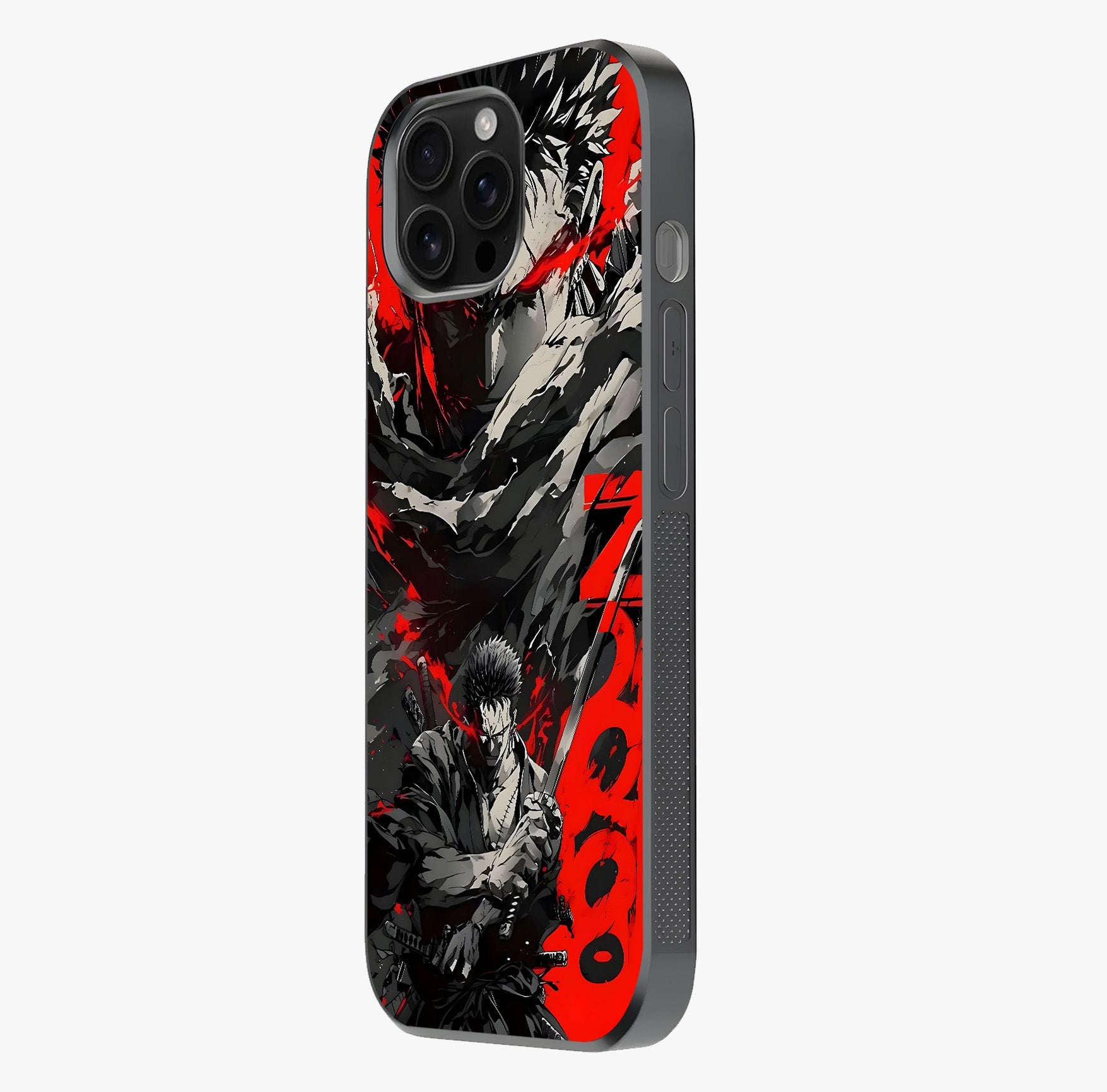 Demon Sword Resolve Glass Case photographed in natural light showing reflective finish and design depth.