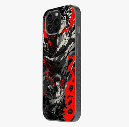 Demon Sword Resolve Glass Case photographed in natural light showing reflective finish and design depth.