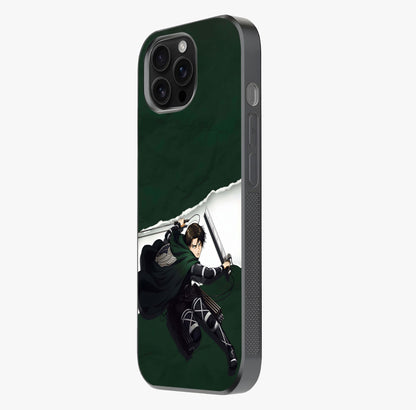 Emerald War Vanguard Glass Case photographed in natural light showing reflective finish and design depth.
