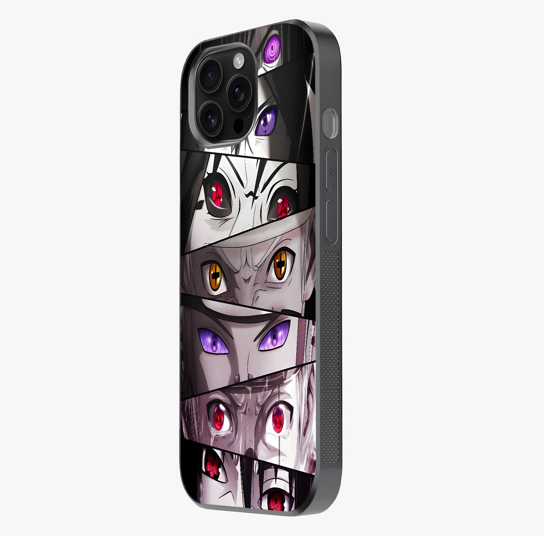 Eyes Of Destiny Glass Case photographed in natural light showing reflective finish and design depth.