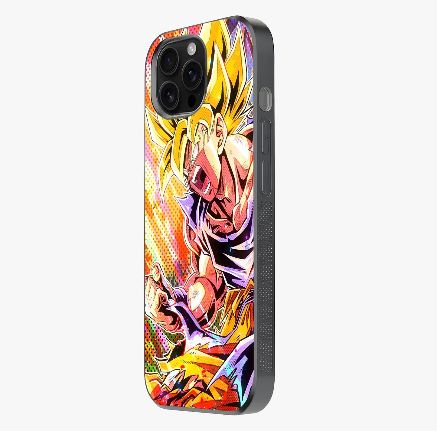Firing Goku Glass Case photographed in natural light showing reflective finish and design depth.
