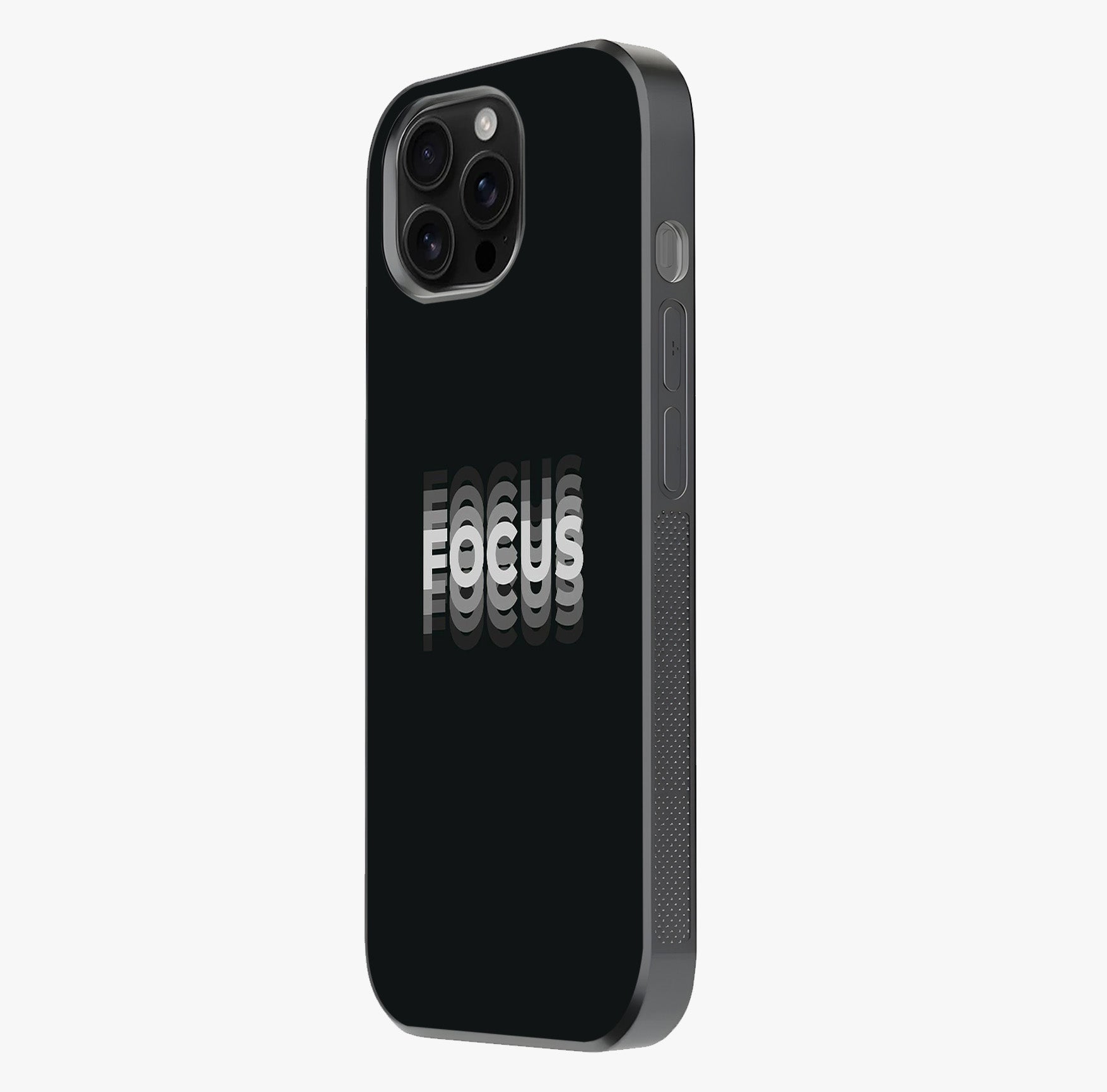Focus Mode On Glass Case photographed in natural light showing reflective finish and design depth.