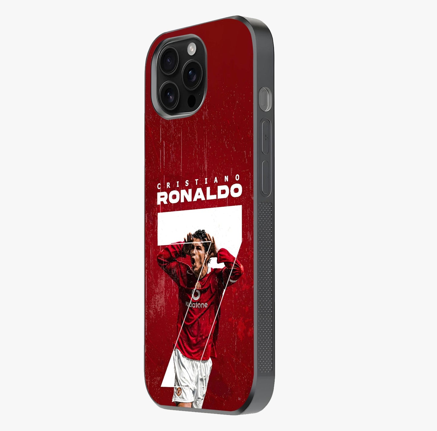 Goal Celebration Legacy Glass Case photographed in natural light showing reflective finish and design depth.
