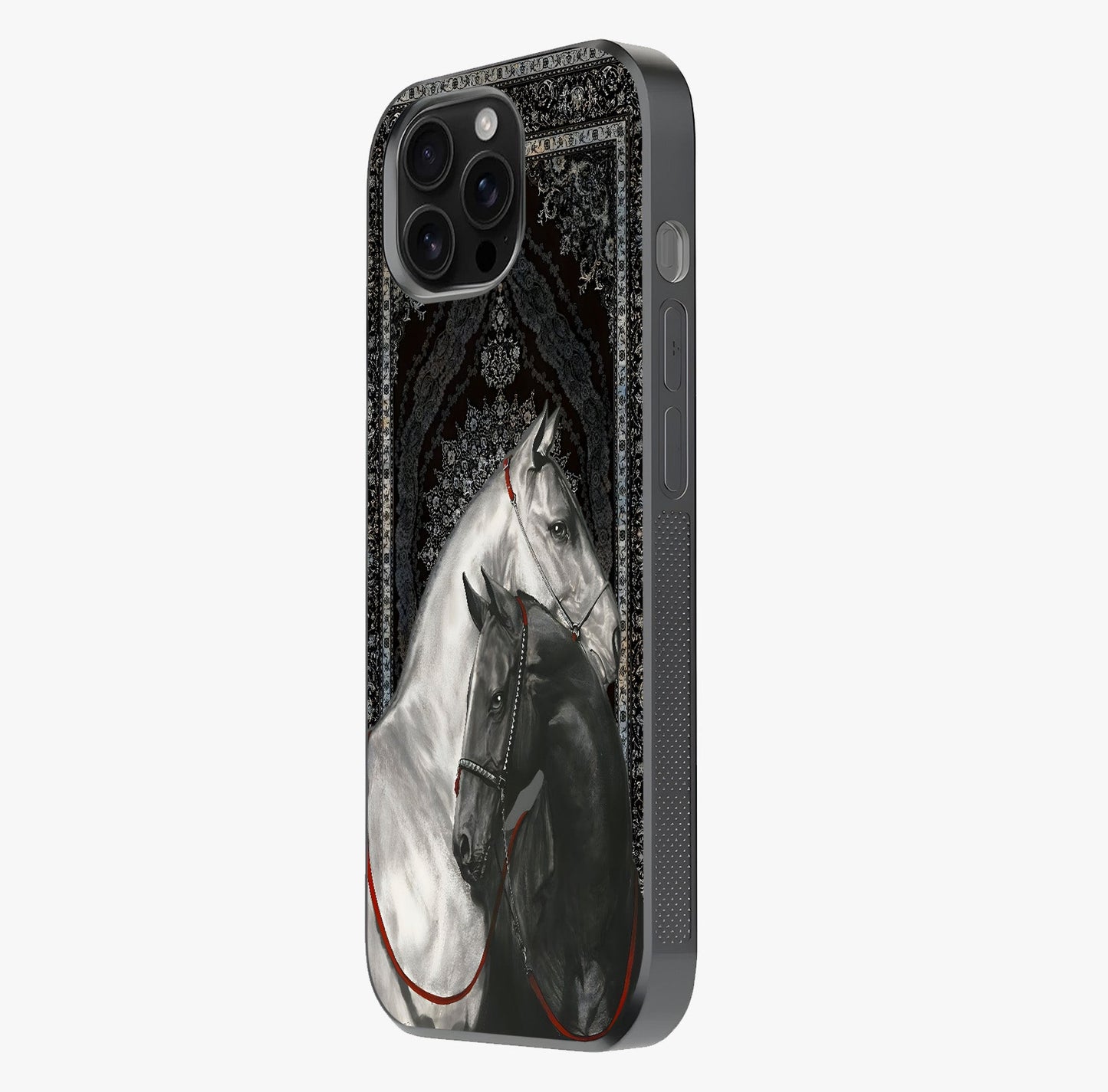 Majestic Ride Legacy Glass Case photographed in natural light showing reflective finish and design depth.