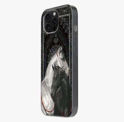 Majestic Ride Legacy Glass Case photographed in natural light showing reflective finish and design depth.
