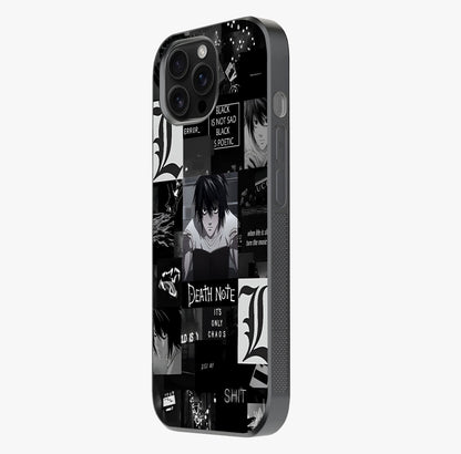 Midnight Chaos Mind Glass Case photographed in natural light showing reflective finish and design depth.