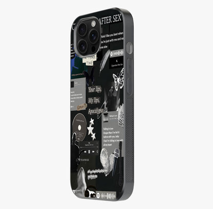 Midnight Love Echo Glass Case photographed in natural light showing reflective finish and design depth.