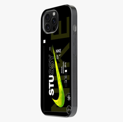 Neon Street Edition Glass Case photographed in natural light showing reflective finish and design depth.