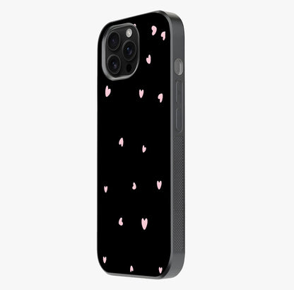 Pink Love Drops Glass Case photographed in natural light showing reflective finish and design depth.