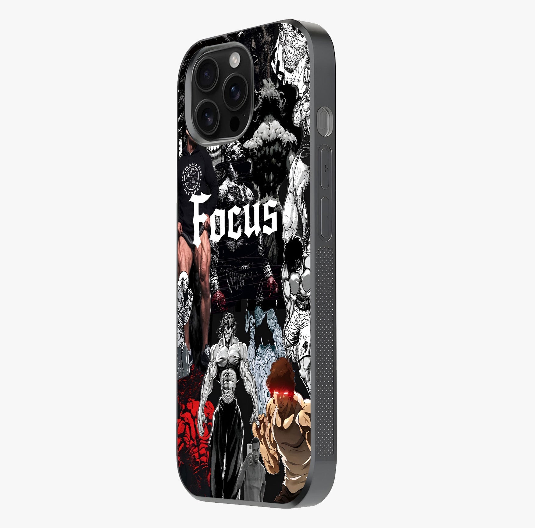 Relentless Power Focus Glass Case photographed in natural light showing reflective finish and design depth.