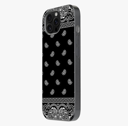 Retro Rebel Threads Glass Case photographed in natural light showing reflective finish and design depth.