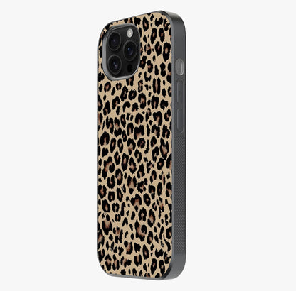 Savage Chic Pattern Glass Case photographed in natural light showing reflective finish and design depth.