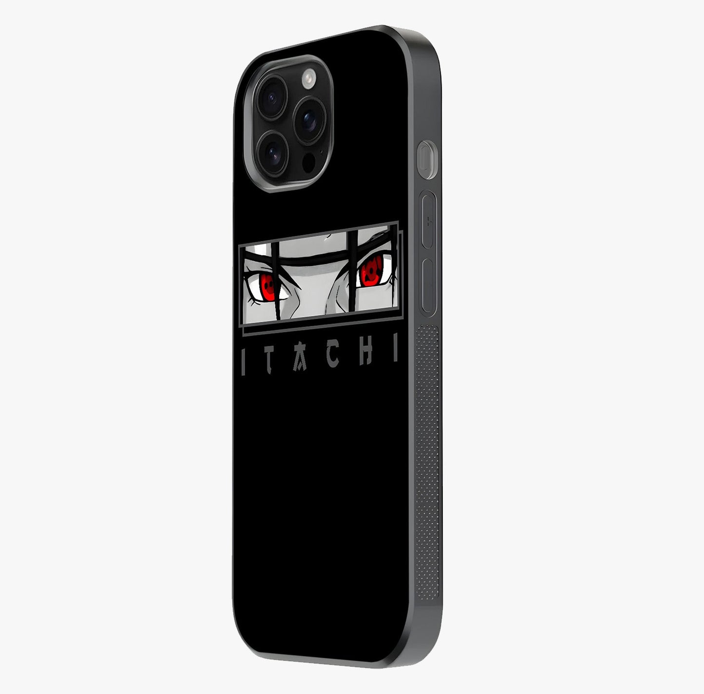 Scarlet Gaze Dominance Glass Case photographed in natural light showing reflective finish and design depth.