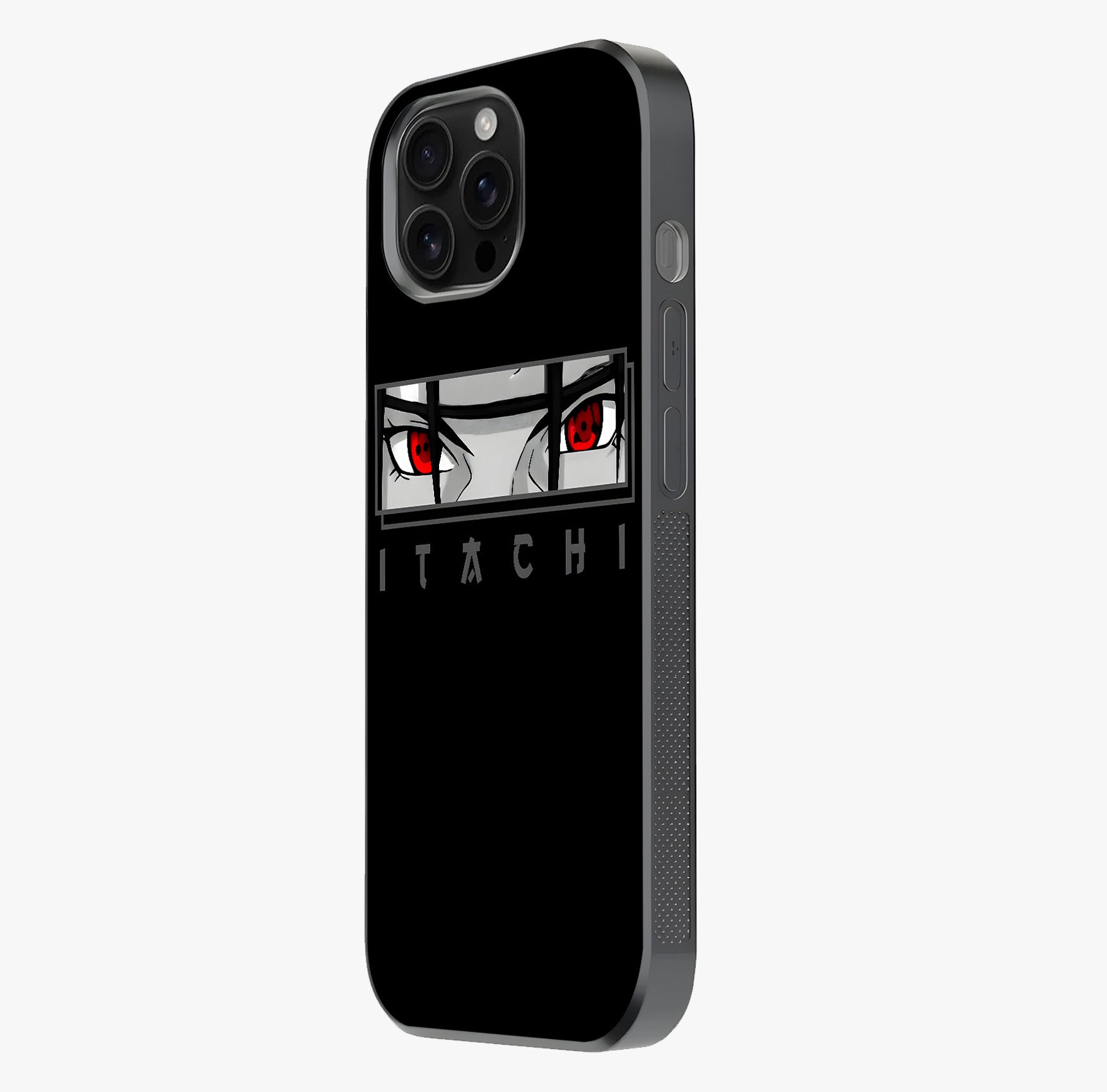 Scarlet Gaze Dominance Glass Case photographed in natural light showing reflective finish and design depth.