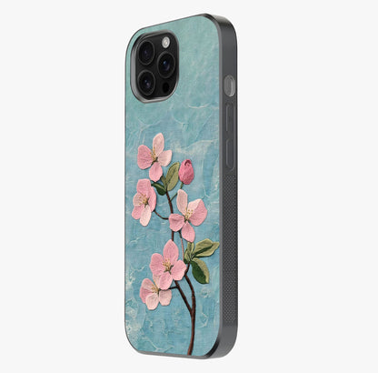 Threaded Blossom Breeze Glass Case photographed in natural light showing reflective finish and design depth.