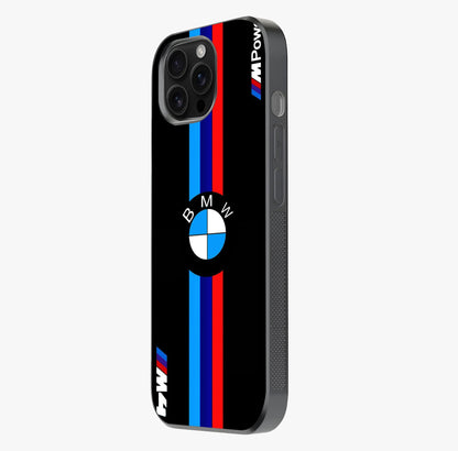 Turbo Bmw Beast Glass Case photographed in natural light showing reflective finish and design depth.
