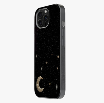 Twinkle Star With Half Moon Glass Case photographed in natural light showing reflective finish and design depth.