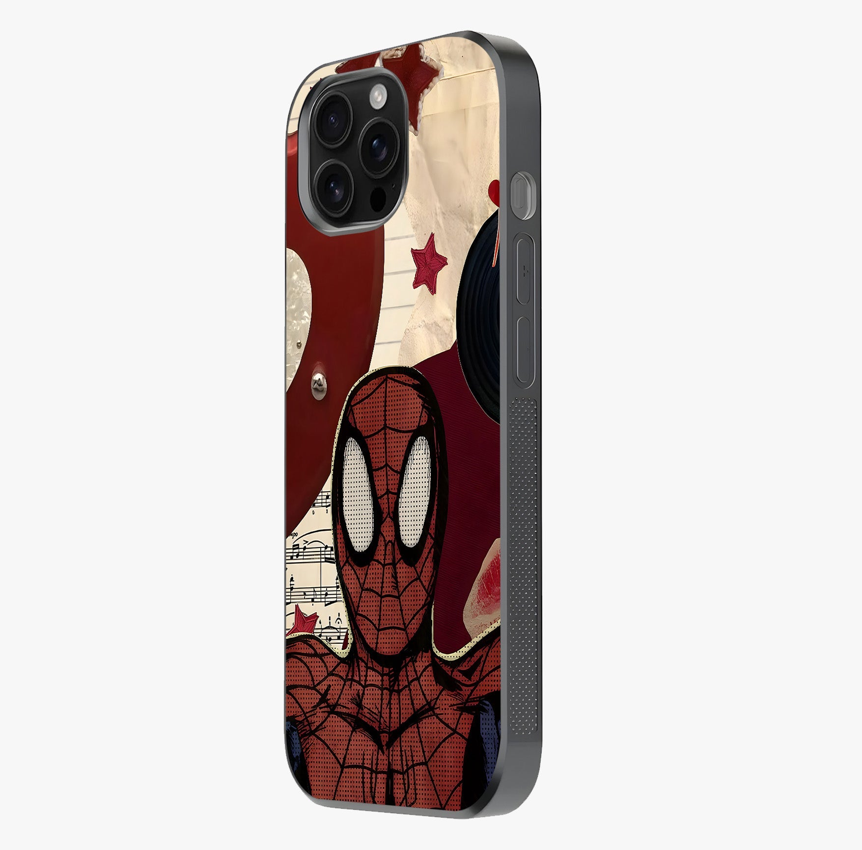 Web Warrior Vibes Glass Case photographed in natural light showing reflective finish and design depth.
