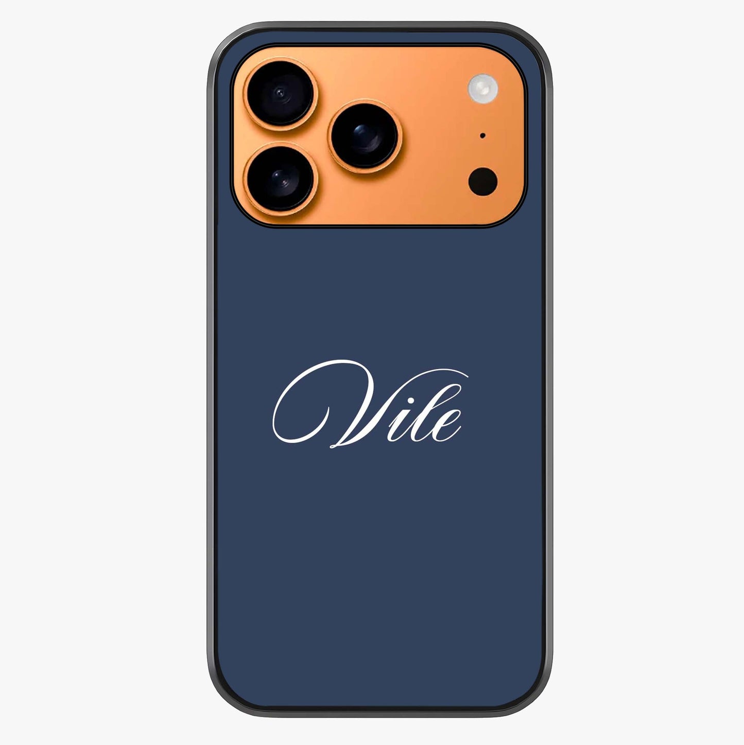 Blue Background Personalized Custom Name Glass Case captured at a warm angle highlighting gloss, texture and premium glass finish.