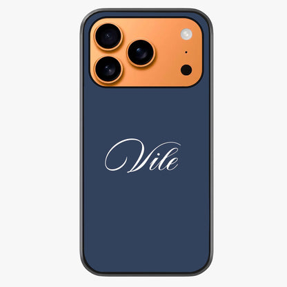 Blue Background Personalized Custom Name Glass Case captured at a warm angle highlighting gloss, texture and premium glass finish.