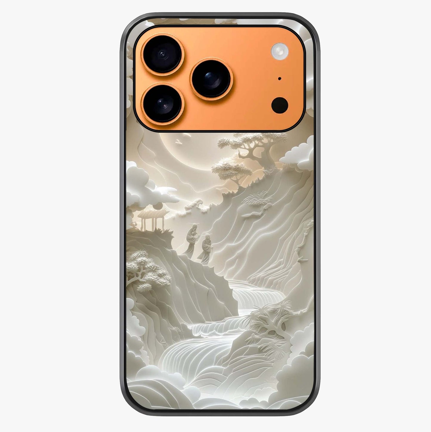 Celestial Origami Glass Case captured at a warm angle highlighting gloss, texture and premium glass finish.