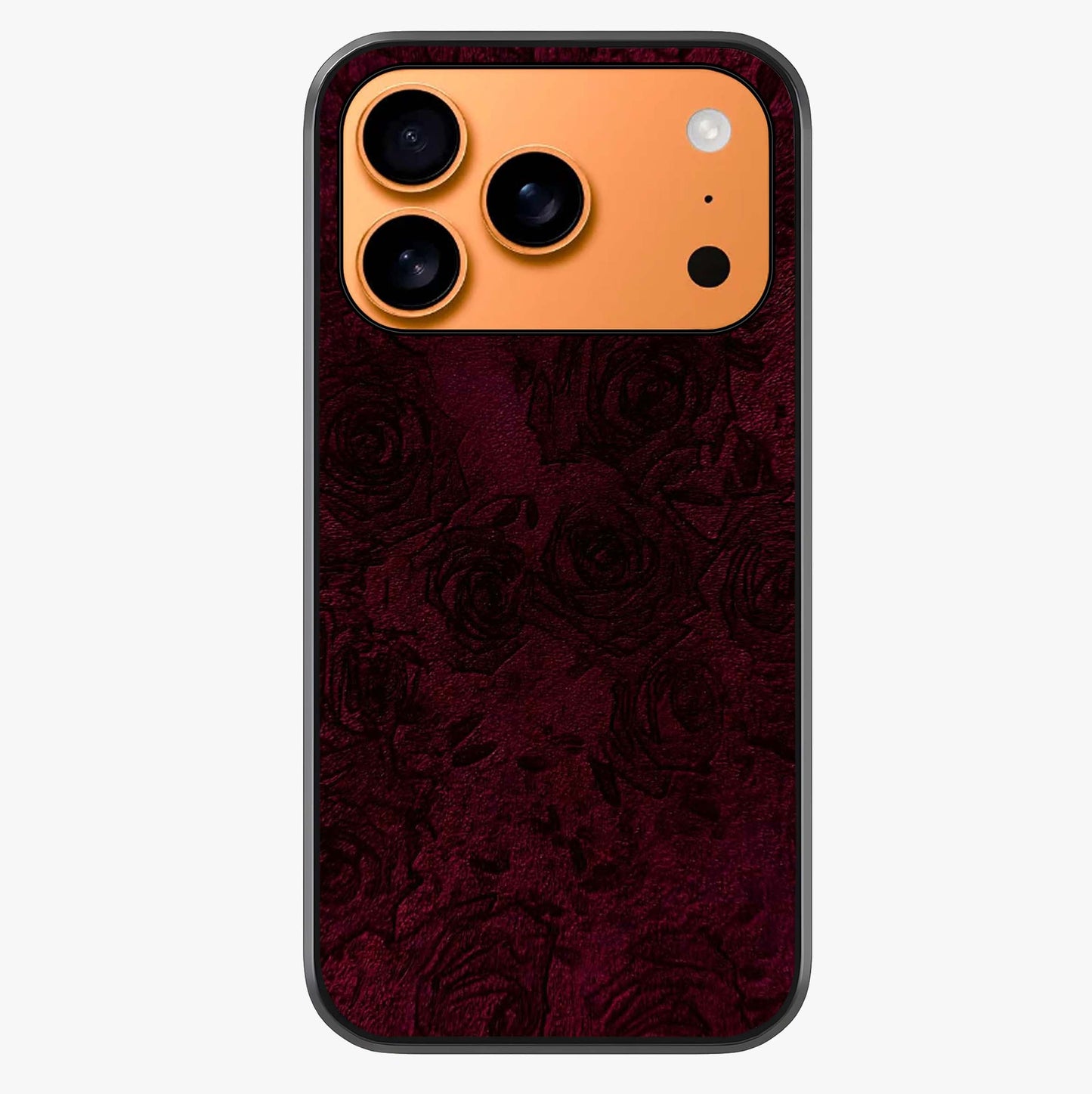 Crimson Fade Flow Glass Case captured at a warm angle highlighting gloss, texture and premium glass finish.