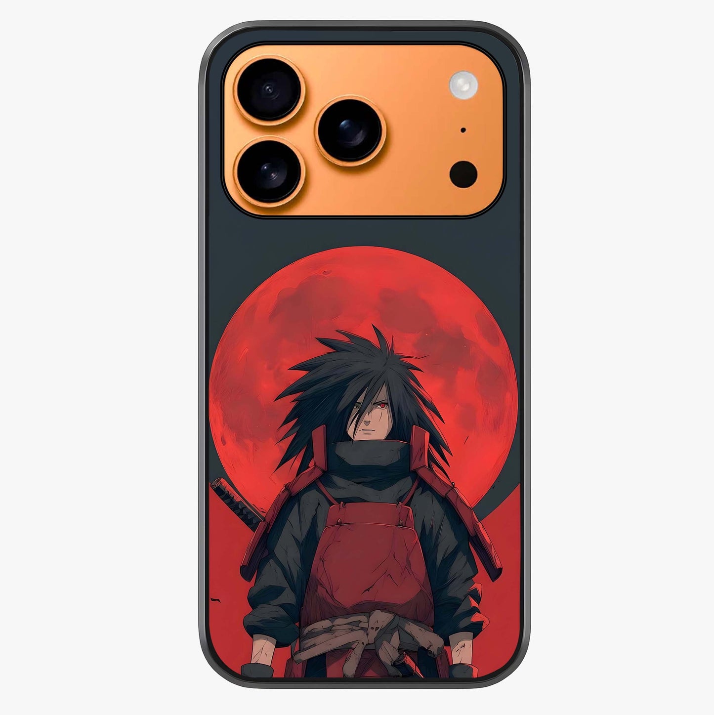 Crimson Moon Warlord Glass Case captured at a warm angle highlighting gloss, texture and premium glass finish.
