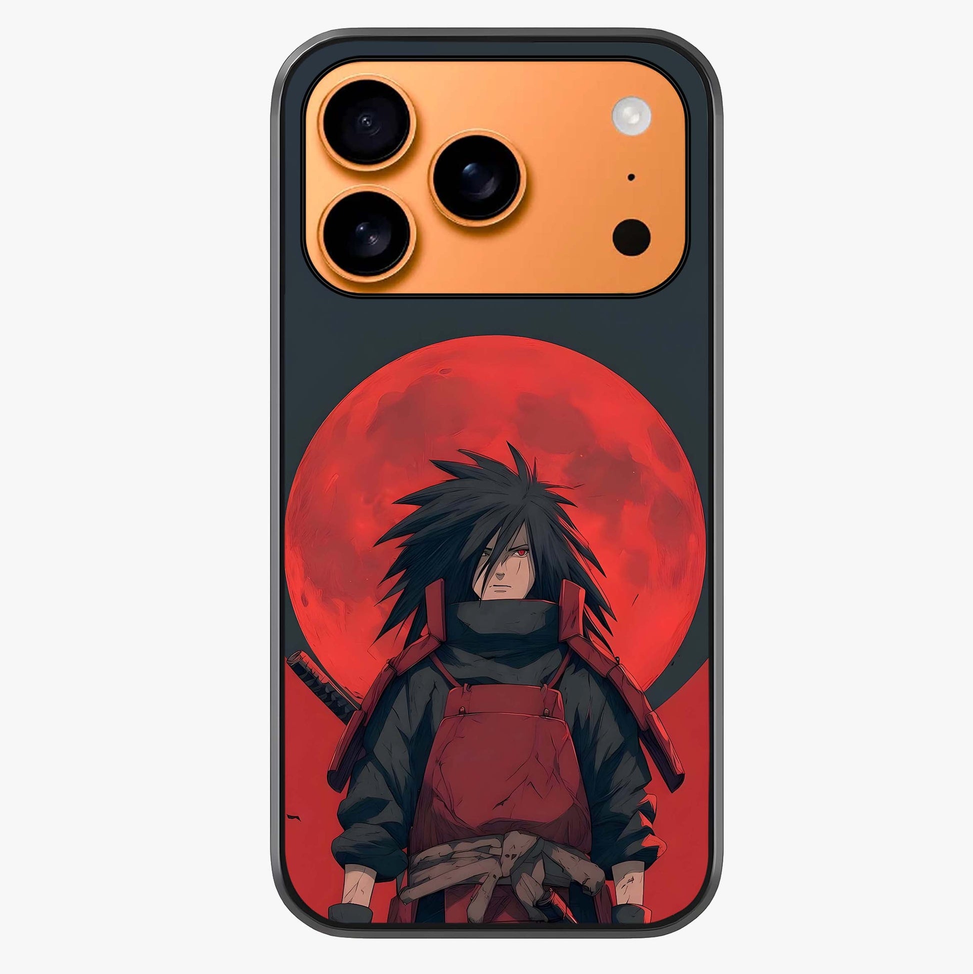 Crimson Moon Warlord Glass Case captured at a warm angle highlighting gloss, texture and premium glass finish.