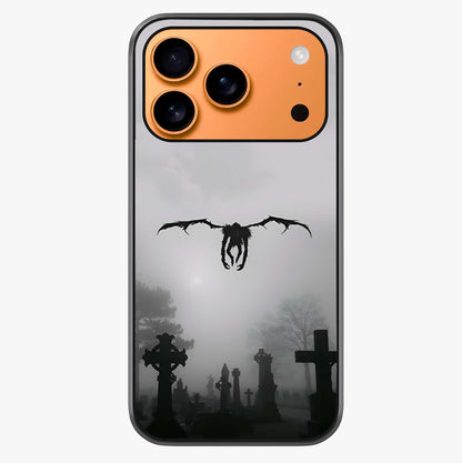 Graveyard Shadow Descent Glass Case captured at a warm angle highlighting gloss, texture and premium glass finish.