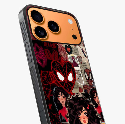 Spider Love Story Glass Case captured at a warm angle highlighting gloss, texture and premium glass finish.