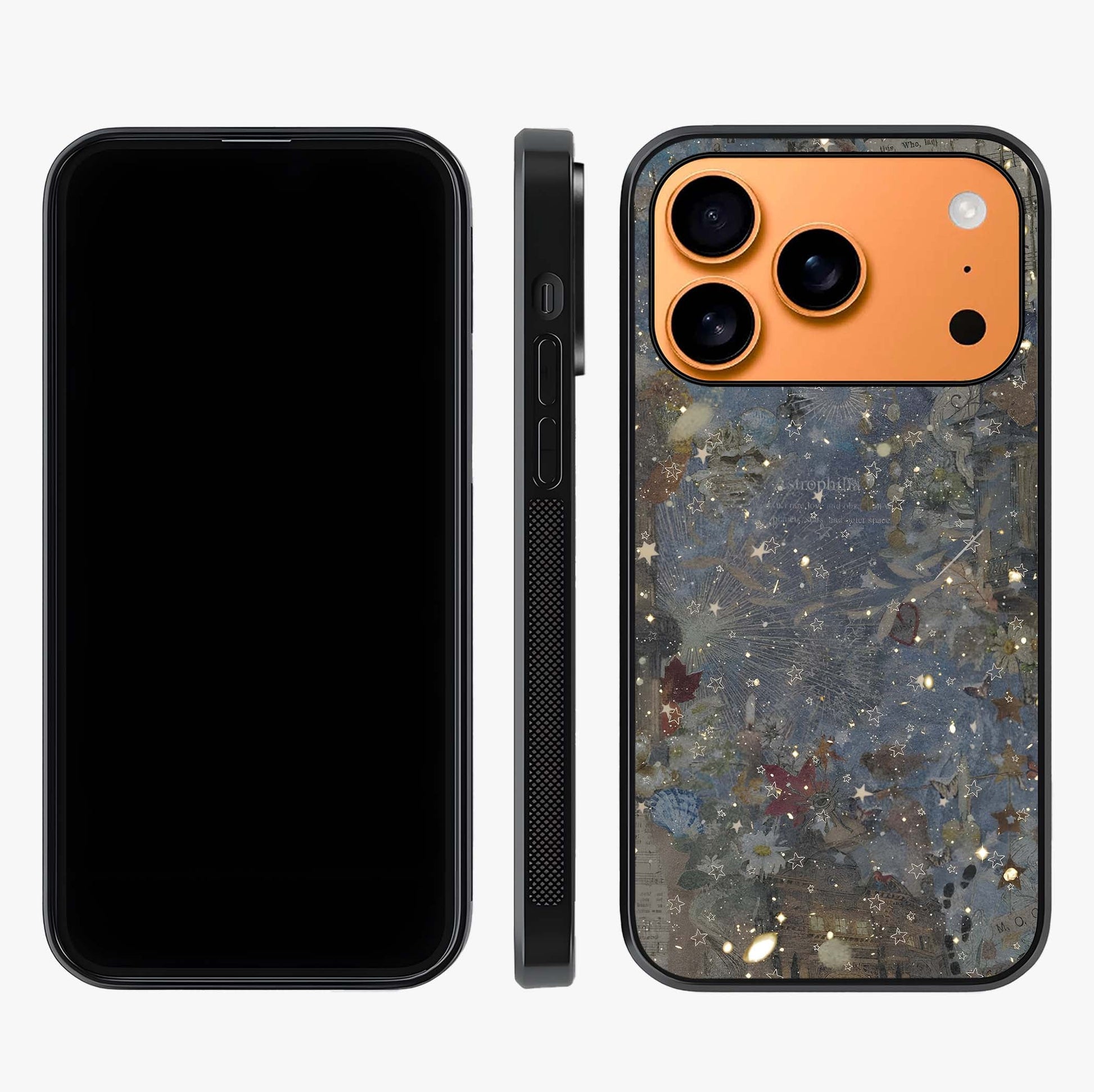 Aesthetic Astrolophia Glass Case displayed upright for full design visibility and premium finish.