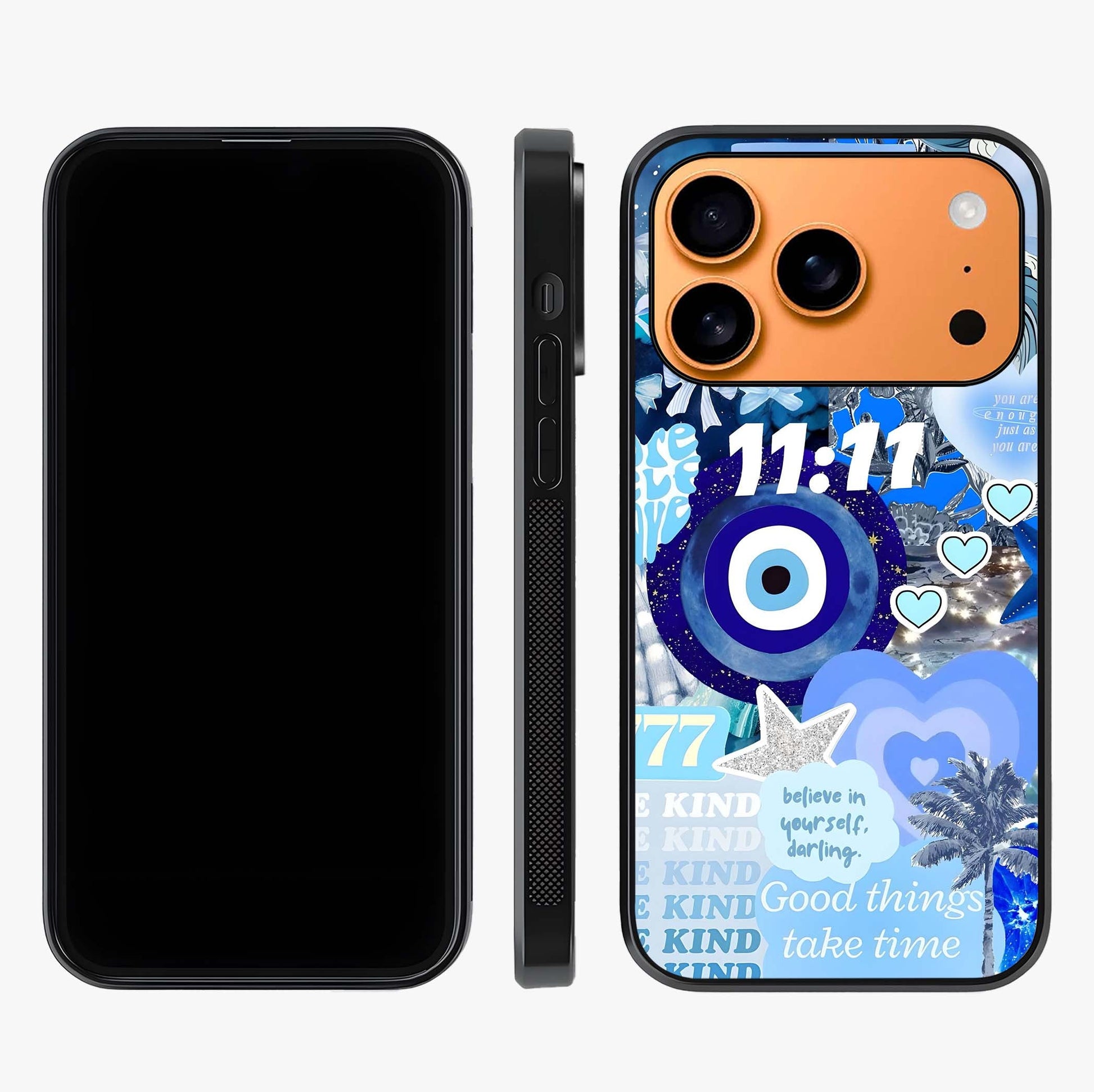 Aesthetic Be Kind Eye Glass Case displayed upright for full design visibility and premium finish.