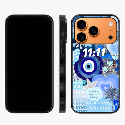 Aesthetic Be Kind Eye Glass Case displayed upright for full design visibility and premium finish.