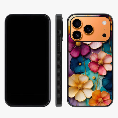 Artlyn Grace Flower Pattern Glass Case displayed upright for full design visibility and premium finish.