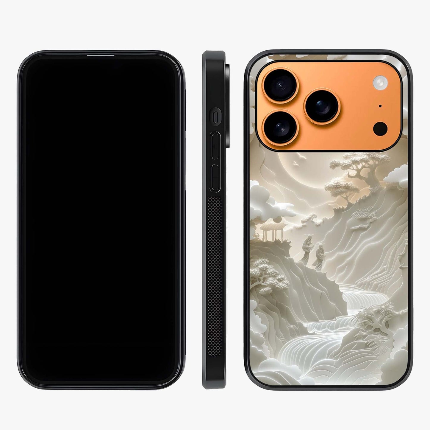 Celestial Origami Glass Case displayed upright for full design visibility and premium finish.