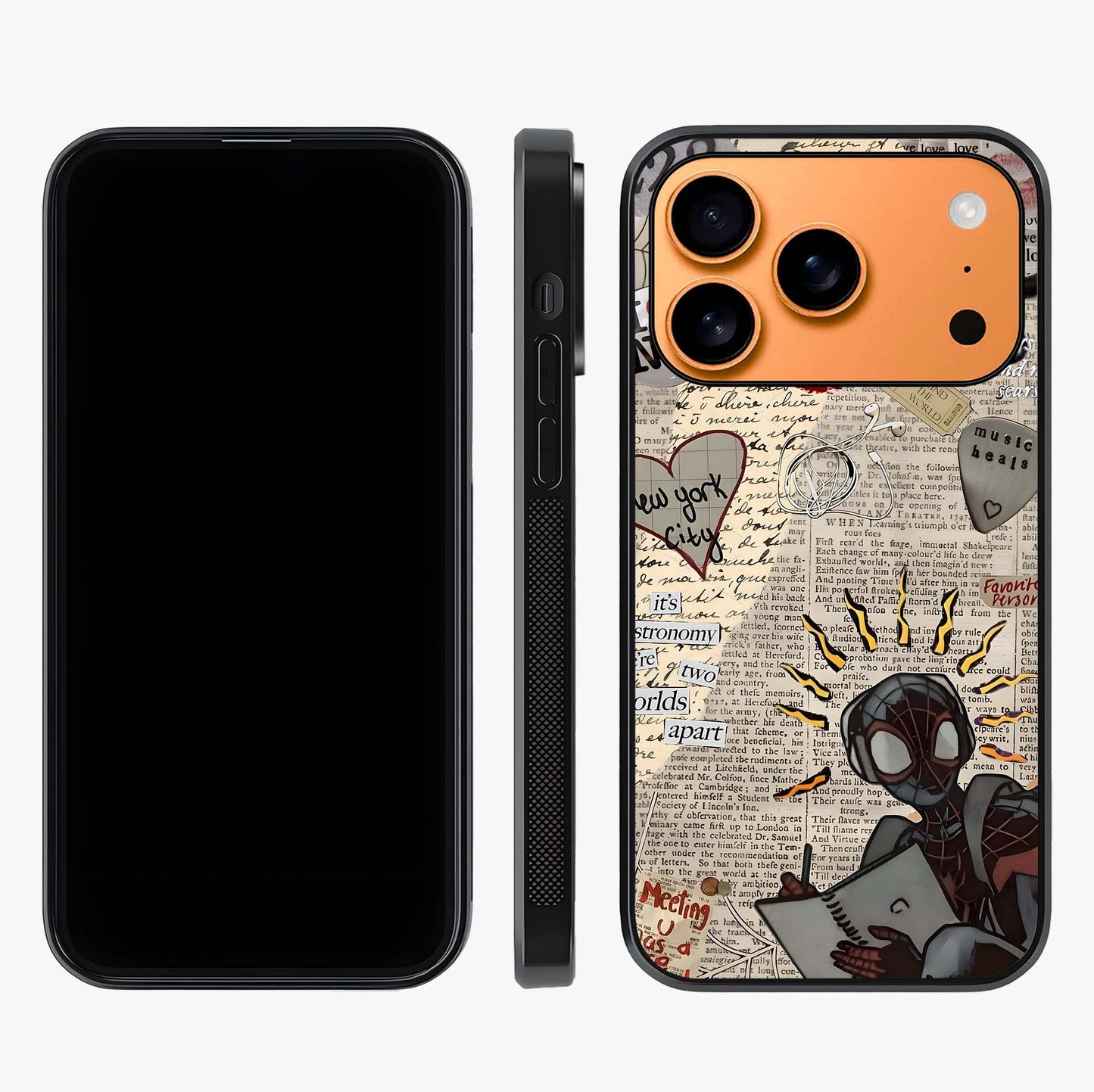 City Dream Sketch Glass Case displayed upright for full design visibility and premium finish.