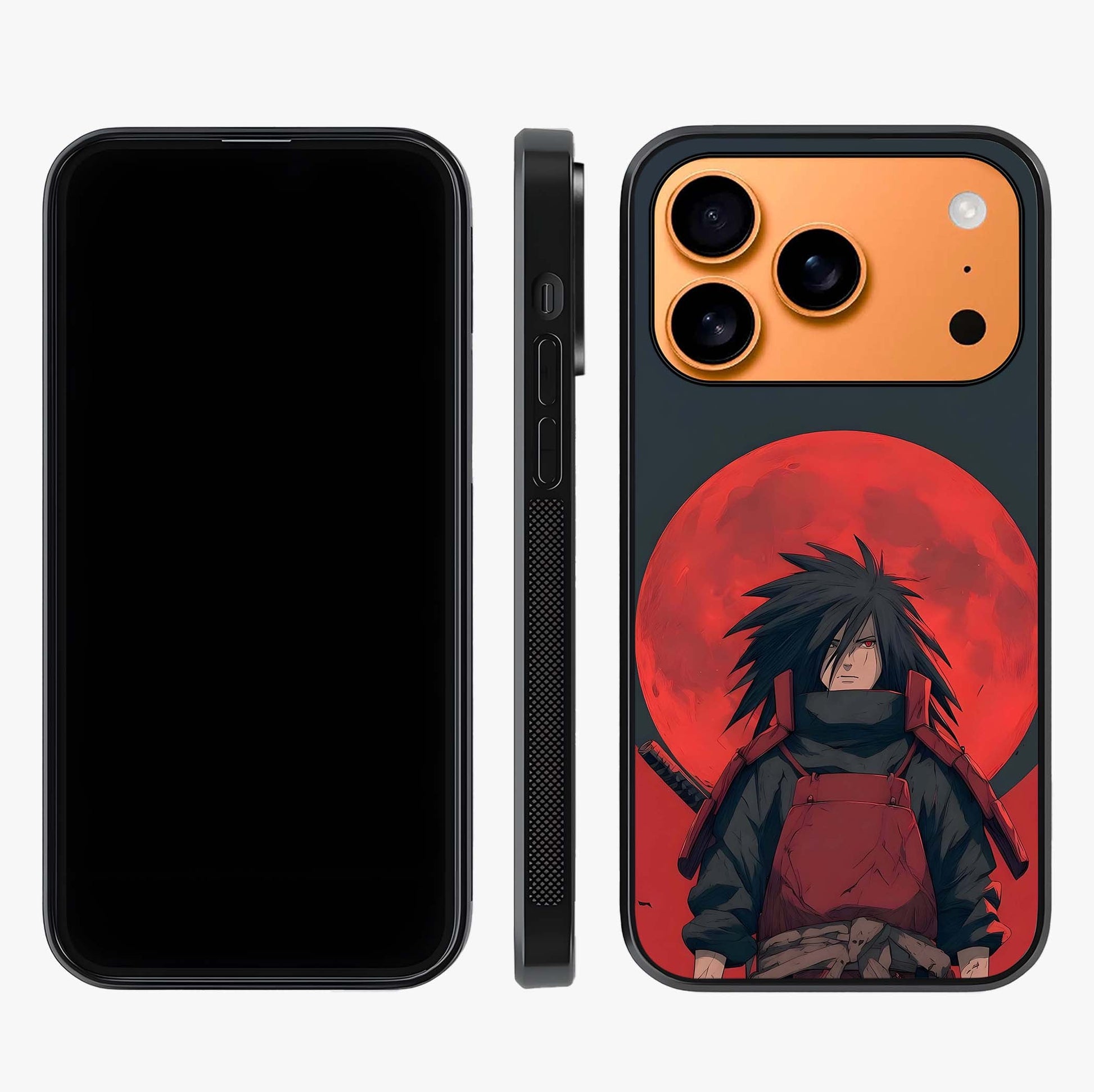 Crimson Moon Warlord Glass Case displayed upright for full design visibility and premium finish.