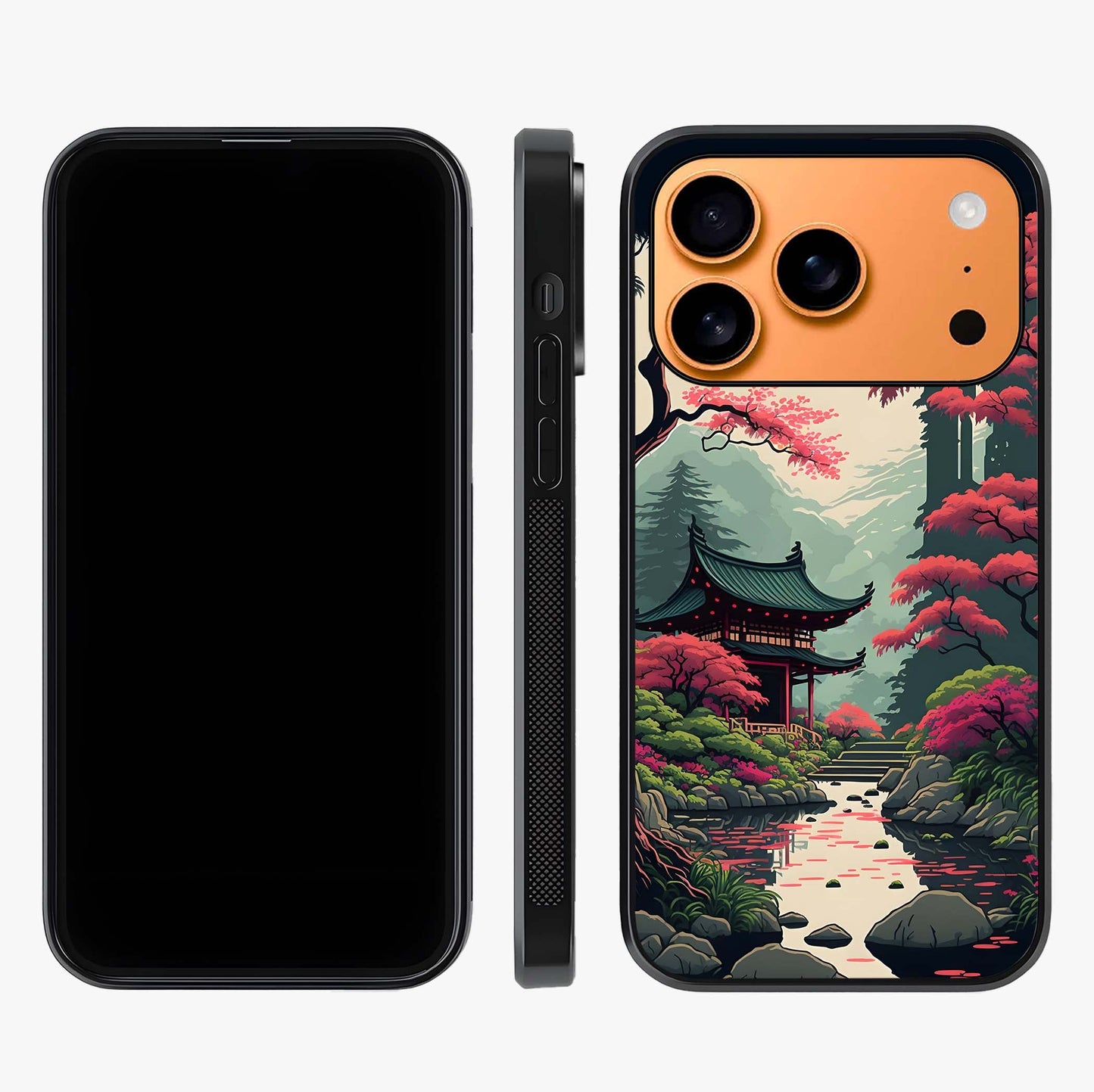 Crimson Temple View Glass Case displayed upright for full design visibility and premium finish.