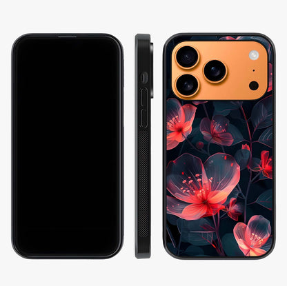 Dark Shade Of Flower Glass Case displayed upright for full design visibility and premium finish.