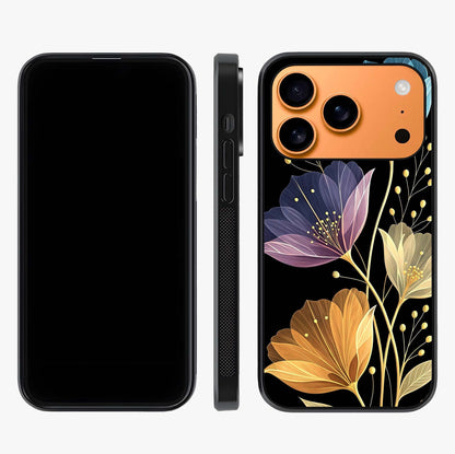 Delicate Multicolor Flowers Glass Case displayed upright for full design visibility and premium finish.