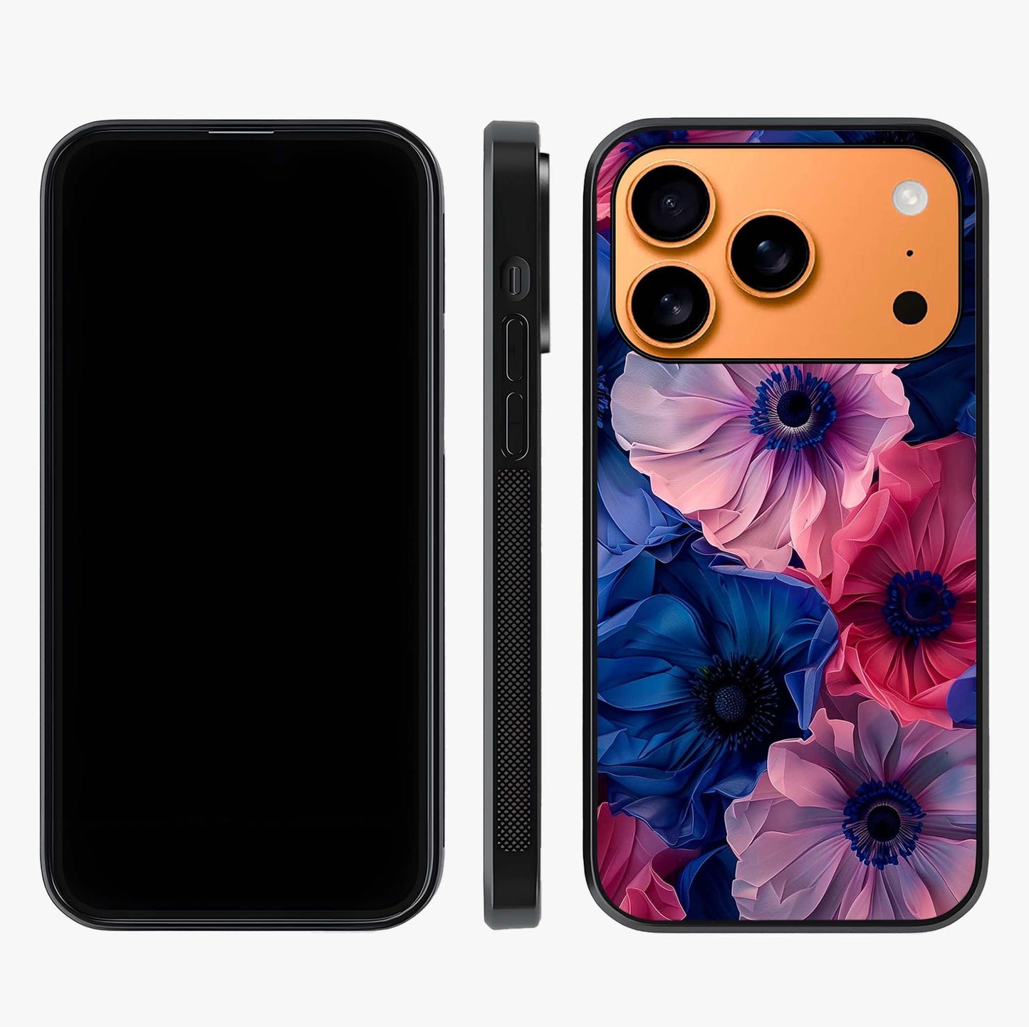 Flower Paper Art Pattern Glass Case displayed upright for full design visibility and premium finish.