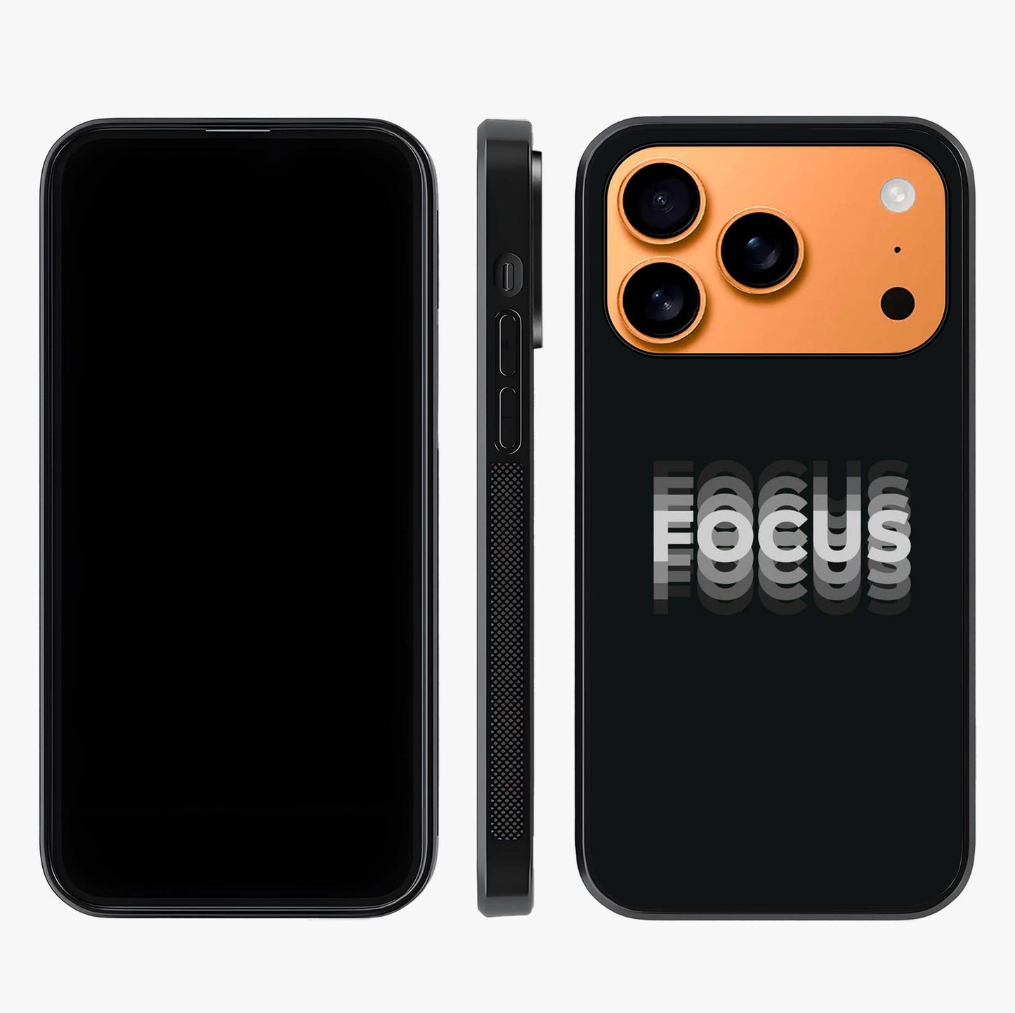 Focus Mode On Glass Case displayed upright for full design visibility and premium finish.