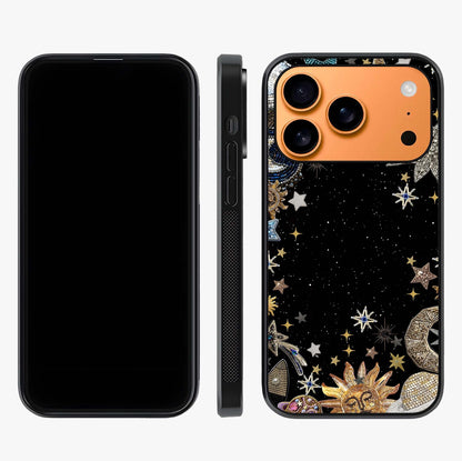 Galactic Jewel Stars Glass Case displayed upright for full design visibility and premium finish.