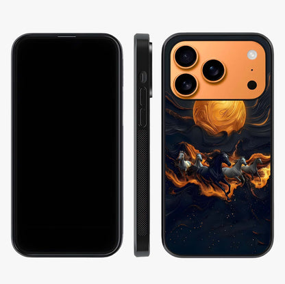 Golden Stallion Moonride Glass Case displayed upright for full design visibility and premium finish.