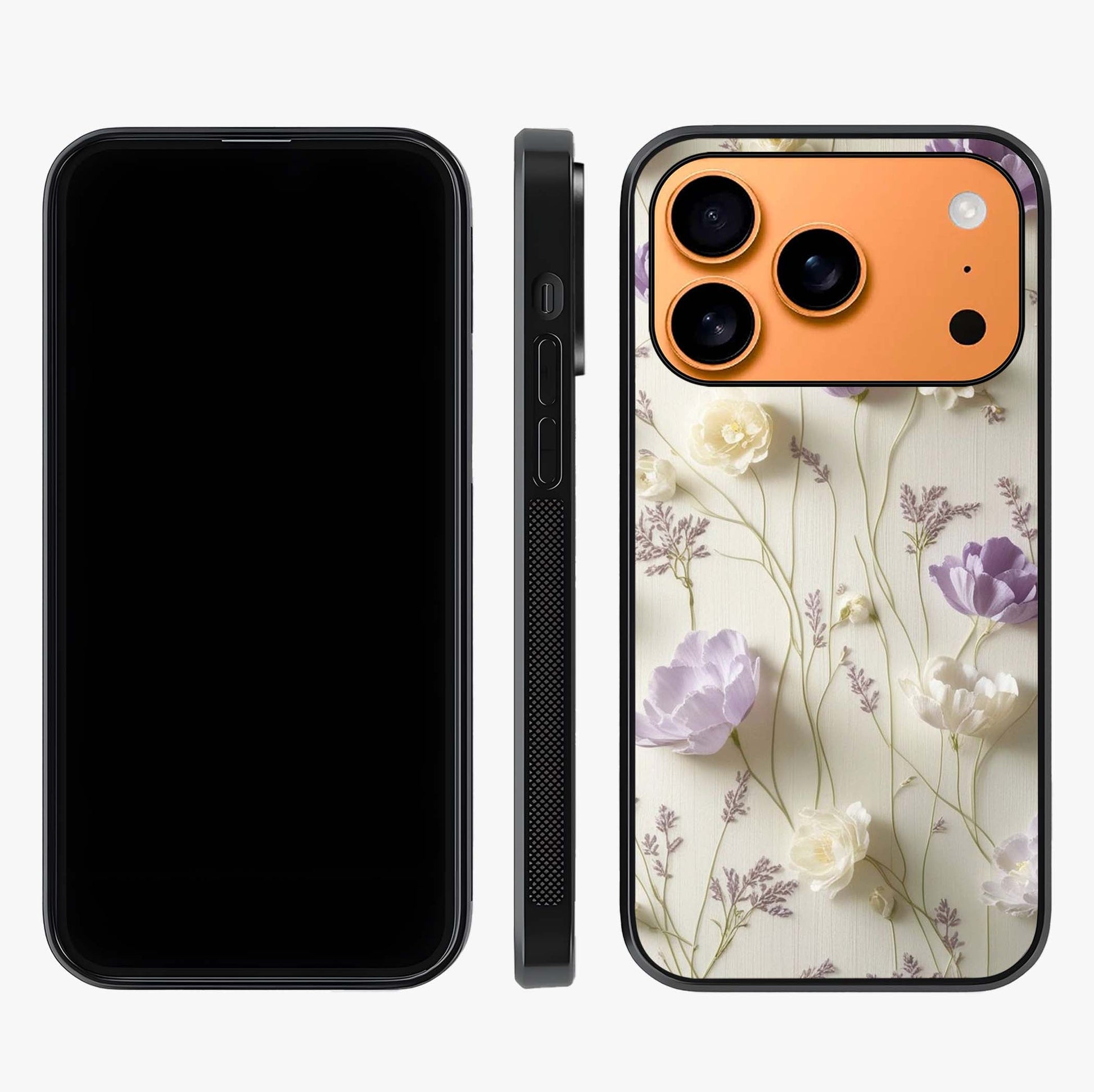 Lilac Breeze Harmony Glass Case displayed upright for full design visibility and premium finish.