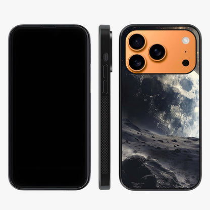 Lunar Horizon Glow Glass Case displayed upright for full design visibility and premium finish.